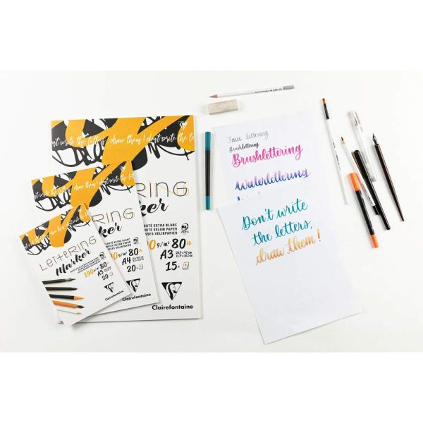 Lettering bloc coll&eacute; 20F A4 190g