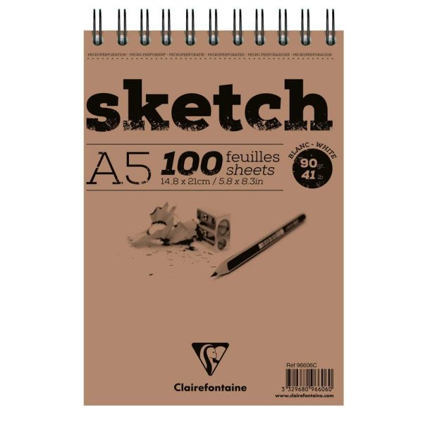 Sketch bloc spiral&eacute; 100F A5 90g