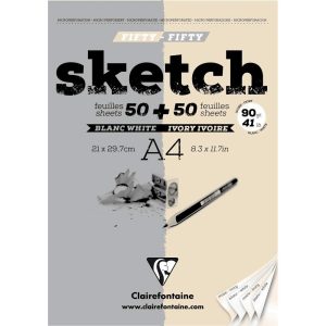 Sketch bloc coll&eacute; 100F A4 90g