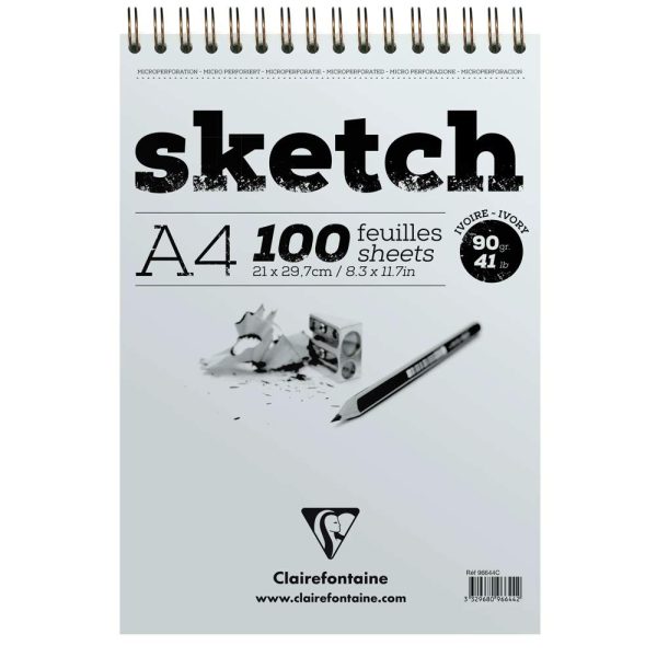 Sketch bloc spiral&eacute; 100F A4 90g