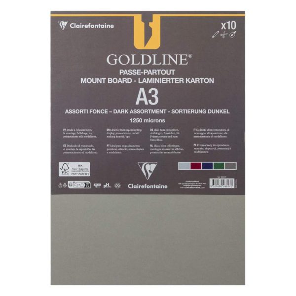 Goldline contrecoll&eacute; pour passe-partout paquet 10F A3 1,25mm