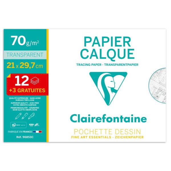 Papier Calque pochette 12+3F A4 70g