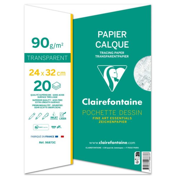 Papier Calque pochette 20F 24x32cm 90/95g