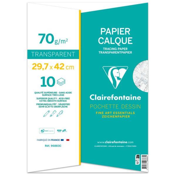 Papier Calque pochette 10F A3 70g