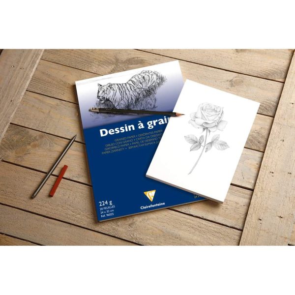 Dessin &agrave; Grain bloc coll&eacute; 20F A3 160g