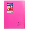 Cahier piqu&eacute; Koverbook A4 96 pages grands carreaux couverture polypropyl&egrave;ne transparent