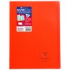 Cahier piqu&eacute; Koverbook A4 96 pages petits carreaux + marge couverture polypropyl&egrave;ne transparent