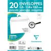 Paquet de 20 Enveloppes Blanches C6-114x162mm - Auto-Adh&eacute;sives - 80g/m2