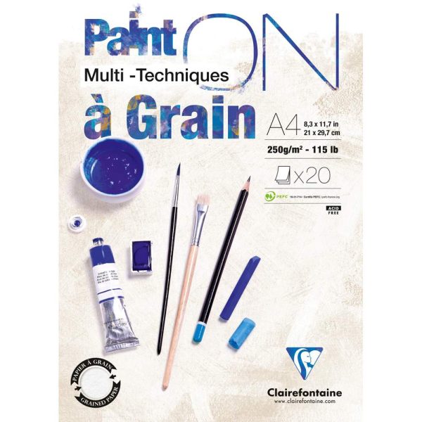 Paint&rsquo;ON &agrave; grain bloc coll&eacute; 20F A4 250g