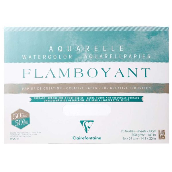 Flamboyant bloc coll&eacute; 4 c&ocirc;t&eacute;s 20F 36x51cm 300g