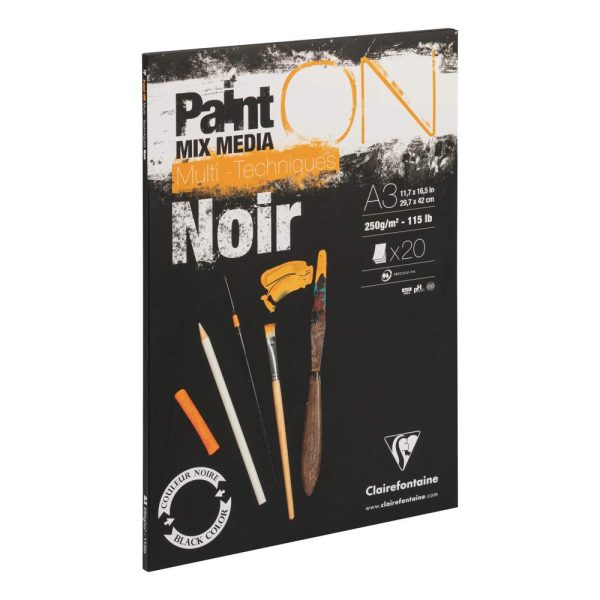 Paint&rsquo;ON Noir bloc coll&eacute; 20F A3 250g