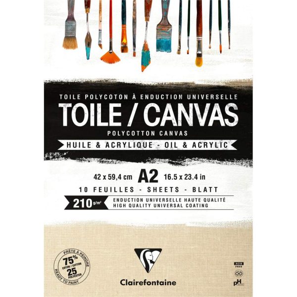 Toile &agrave; peindre Grain de sable bloc coll&eacute; 10F A2 210g
