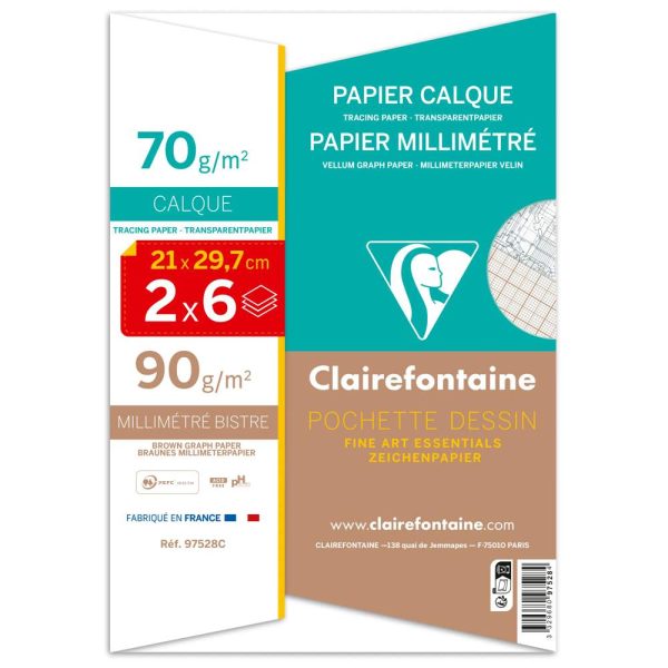 V&eacute;lin Millim&eacute;tr&eacute; pochette calque et millim&eacute;tr&eacute; 2x6F A4 70g