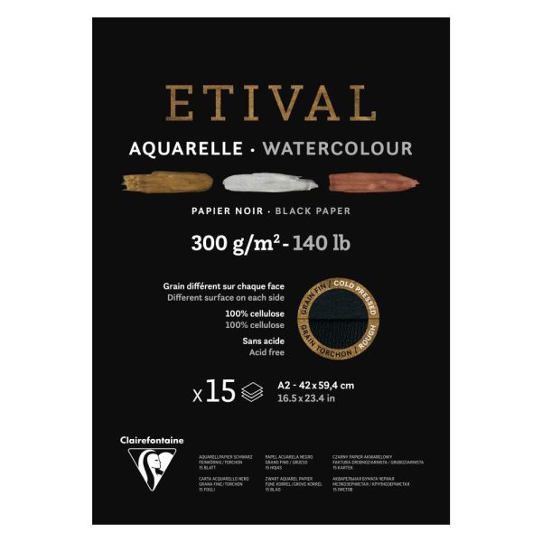 Etival Noir bloc coll&eacute; 1 c&ocirc;t&eacute; 15F A2 300g double grain