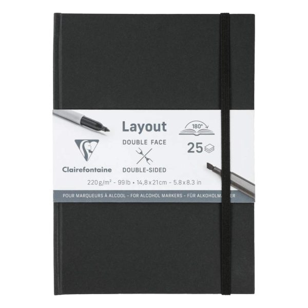 Layout double-face carnet ouverture &agrave; plat 25F A5 220g