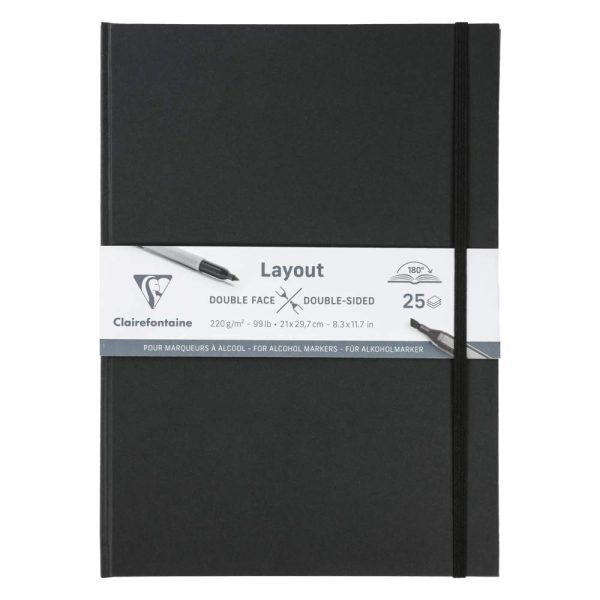 Layout double-face carnet ouverture &agrave; plat 25F A4 220g