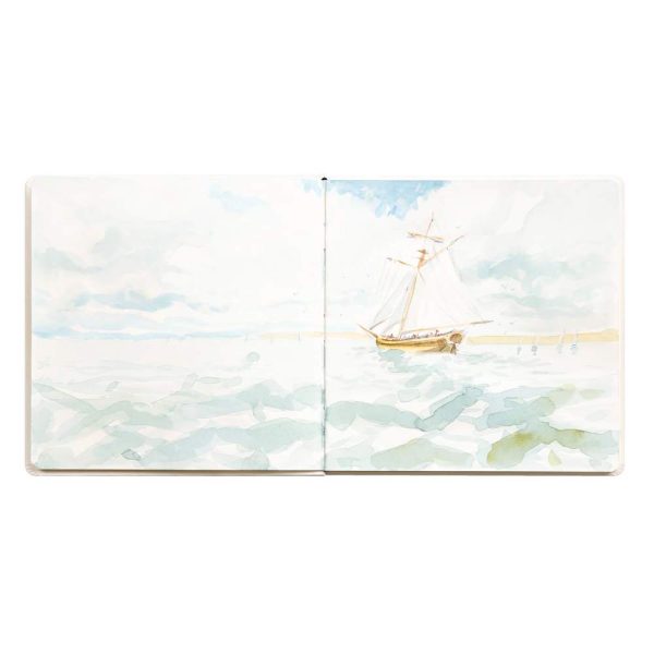 Fontaine Aquarelle carnet cousu 24F 21x21cm 300g grain satin&eacute; (cartes postales)