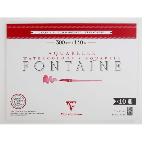 Fontaine bloc coll&eacute; 1 c&ocirc;t&eacute; 10F 31x41cm 300g grain fin