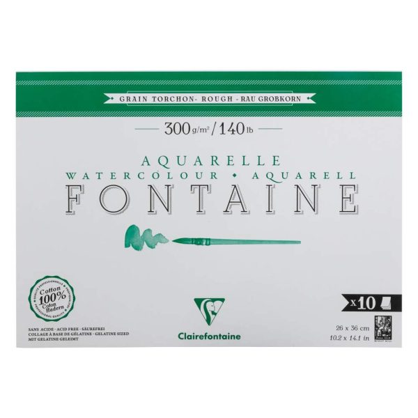 Fontaine bloc coll&eacute; 1 c&ocirc;t&eacute; 10F 26x36cm 300g grain torchon