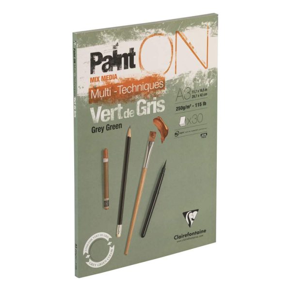 PaintON Vert de Gris bloc coll&eacute; 30F A3 250g