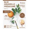 Aquarelle Pr&eacute;dessin&eacute; Botanique bloc coll&eacute; 15F 24x30cm 300g