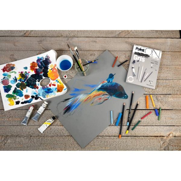Paint&rsquo;ON Gris bloc coll&eacute; 30F A4 250g