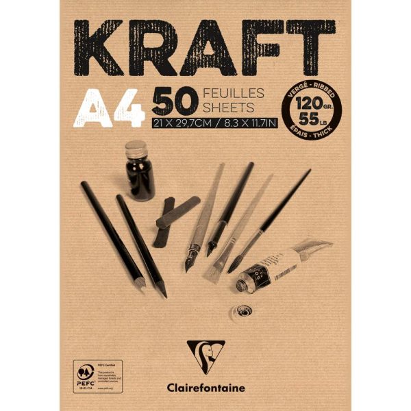 Kraft bloc coll&eacute; 50F A4 120g