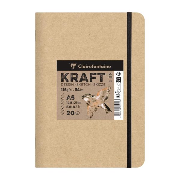 Kraft carnet piqu&eacute; 20F A5 115g