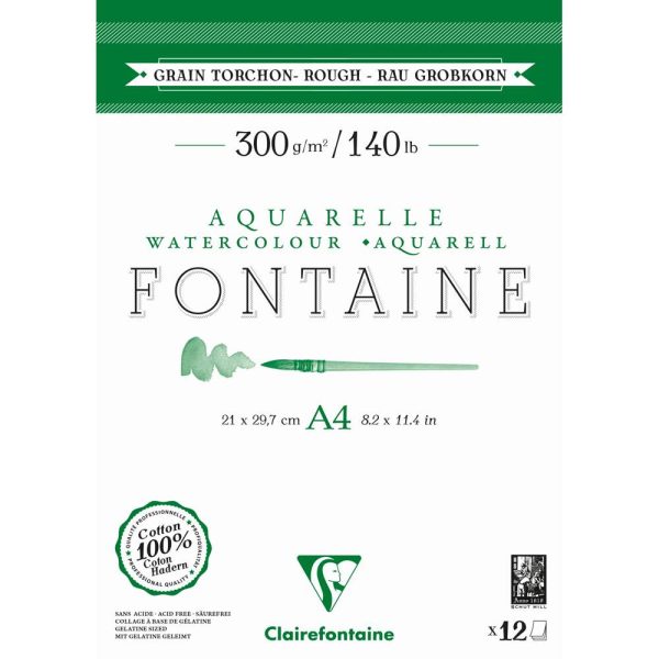 Fontaine bloc coll&eacute; 2 c&ocirc;t&eacute;s 12F A4 300g grain torchon