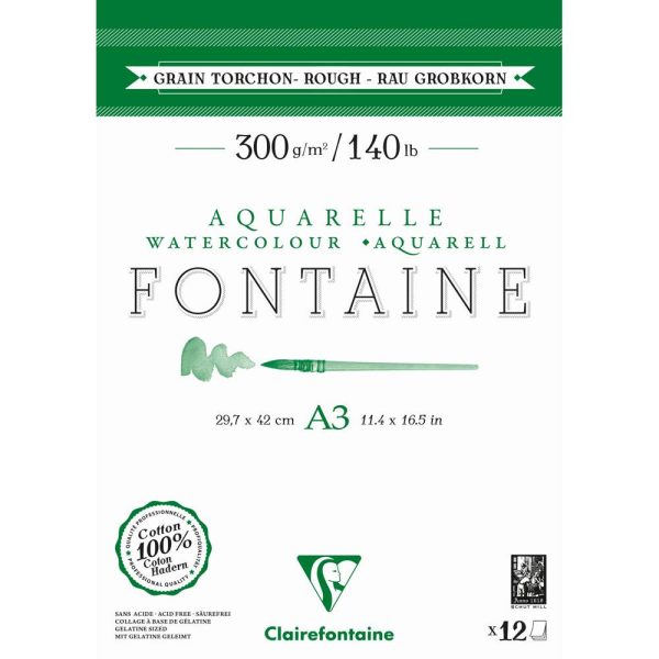 Fontaine bloc coll&eacute; 2 c&ocirc;t&eacute;s 12F A3 300g grain torchon
