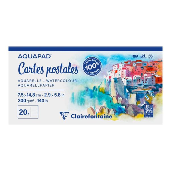 Aquapad Cartes Postales bloc coll&eacute; 20F 7,5&times;14,8cm 300g