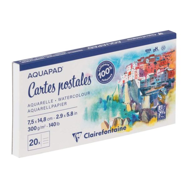 Aquapad Cartes Postales bloc coll&eacute; 20F 7,5&times;14,8cm 300g
