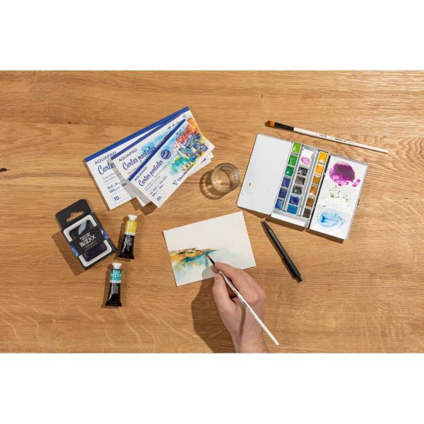Aquapad Cartes Postales bloc coll&eacute; 10F 10,5x21cm 300g
