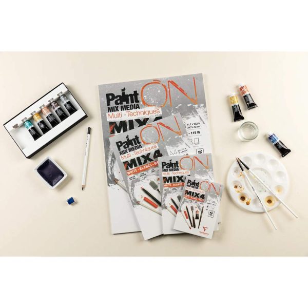 PaintON MIX4 bloc coll&eacute; 12F A3 250g assorti 4x3F