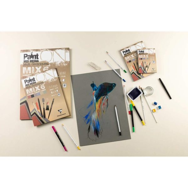 PaintON MIX6 bloc coll&eacute; 24F A4 250g assorti 6x4F