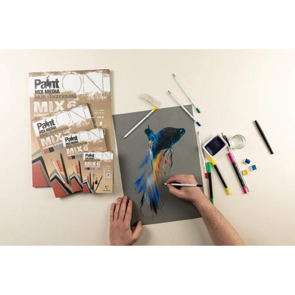 PaintON MIX6 bloc coll&eacute; 24F A3 250g assorti 6x4F