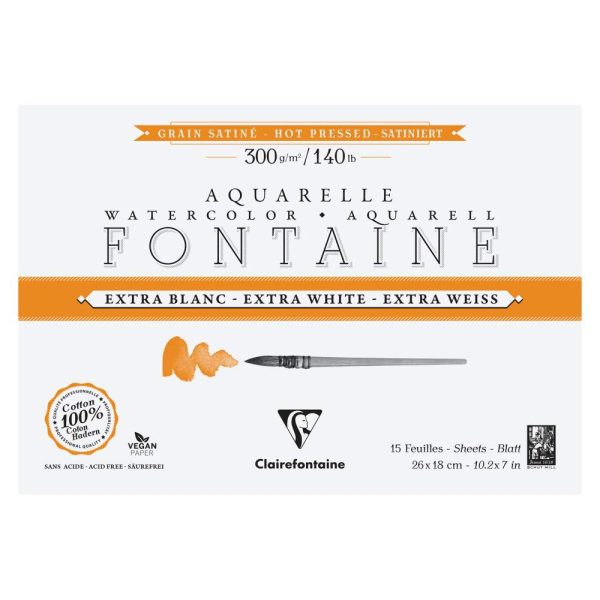 Fontaine Extra Blanc Grain Satin&eacute; bloc coll&eacute; 4 c&ocirc;t&eacute;s 15F 18x26cm 300g