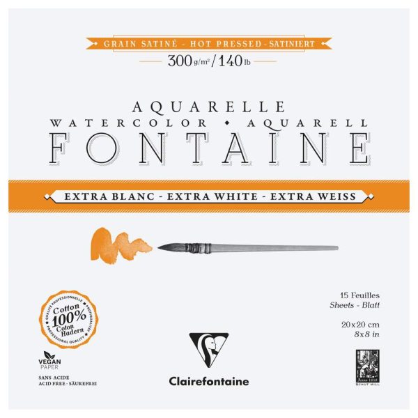 Fontaine Extra Blanc Grain Satin&eacute; bloc coll&eacute; 4 c&ocirc;t&eacute;s 15F 20x20cm 300g