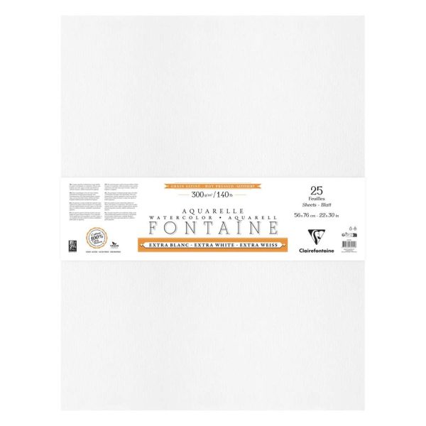 Fontaine Extra Blanc Grain Satin&eacute; paquet 25F 56x76cm 300g