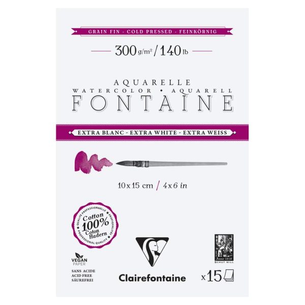 Fontaine Extra Blanc Grain Fin bloc coll&eacute; 4 c&ocirc;t&eacute;s 15F 10x15cm 300g