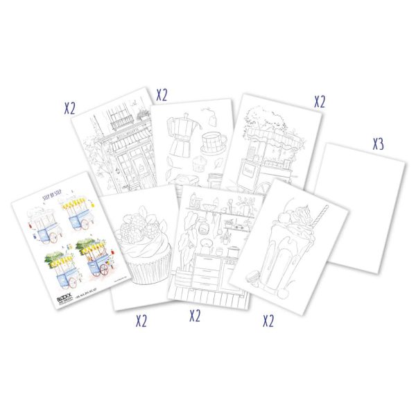 Bloc coll&eacute; Aquarelle Pr&eacute;dessin&eacute; Gourmandises A5 15F 300g