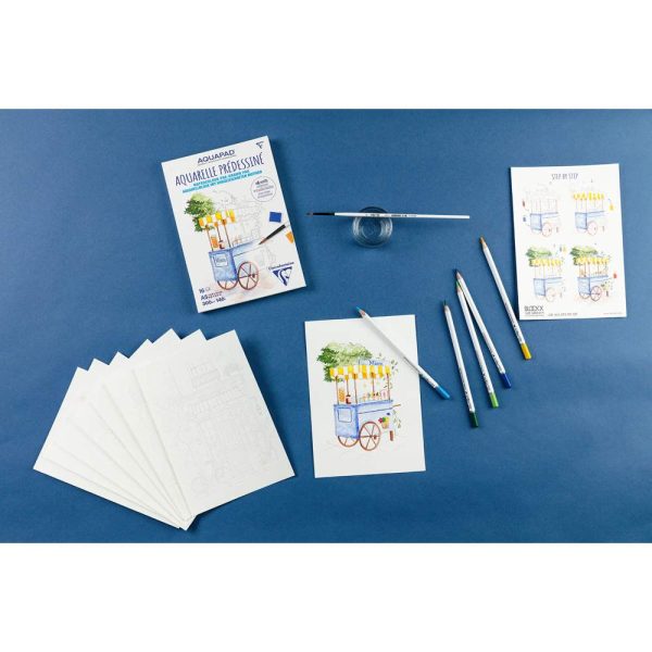 Bloc coll&eacute; Aquarelle Pr&eacute;dessin&eacute; Gourmandises A5 15F 300g