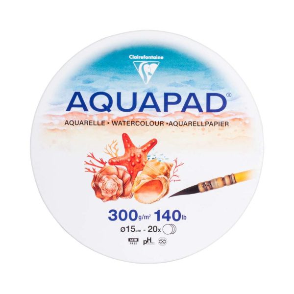 Feuilles rondes Aquapad papier aquarelle &Oslash;15cm 20F 300g