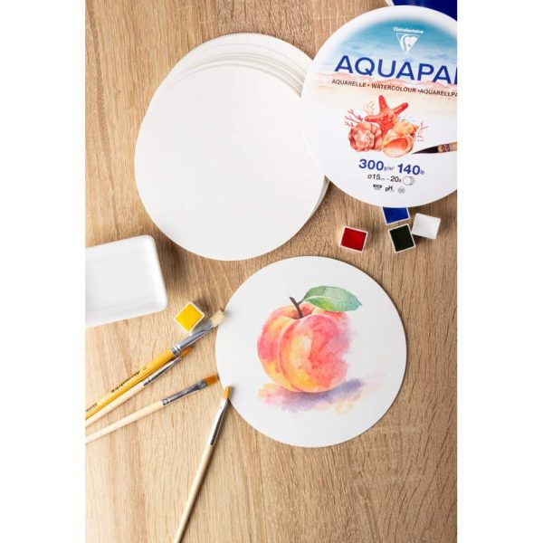 Feuilles rondes Aquapad papier aquarelle &Oslash;15cm 20F 300g