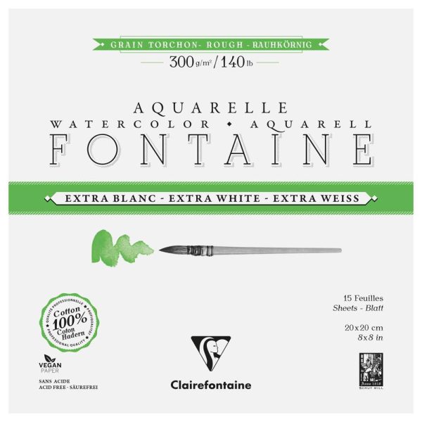 Fontaine Extra Blanc Grain Torchon bloc coll&eacute; 4 c&ocirc;t&eacute;s 15F 20x20cm 300g