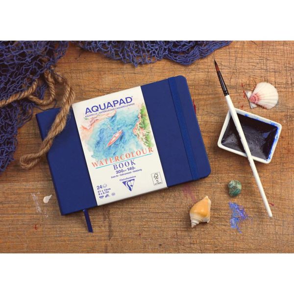 Carnet rembord&eacute; rigide Aquapad 14&times;21 24F 300g