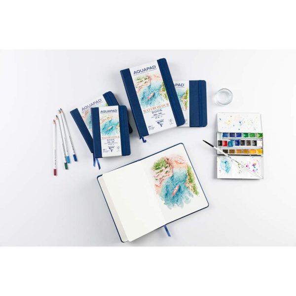 Carnet rembord&eacute; rigide Aquapad 14&times;21 24F 300g