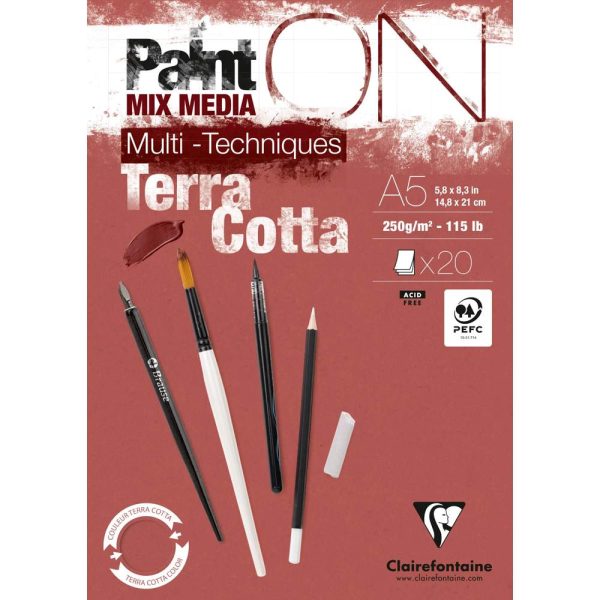 Bloc PaintON TERRACOTTA coll&eacute; A5 20F