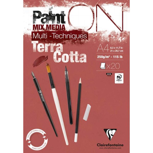 Bloc PaintON TERRACOTTA coll&eacute; A4 20F
