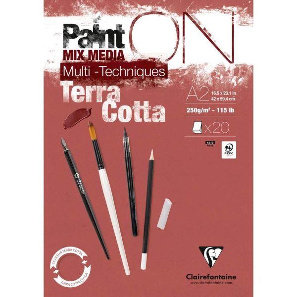 Bloc PaintON TERRACOTTA coll&eacute; A2 20F